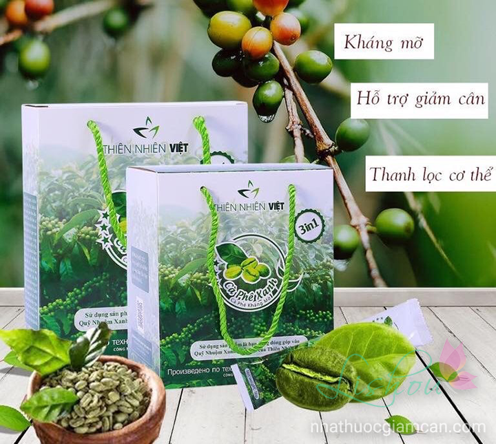 Cà phê xanh giảm cân kháng mỡ Thiên Nhiên Việt