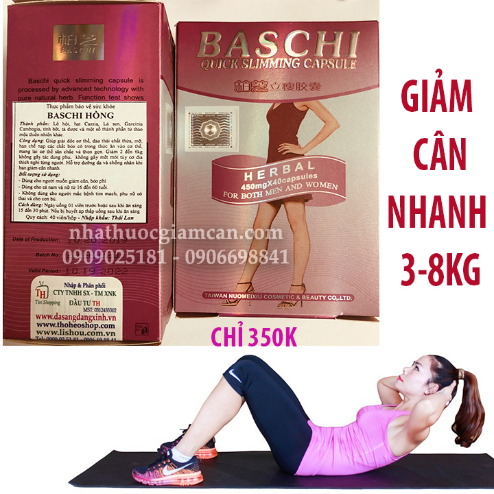 Thuốc giảm cân Baschi Hồng hộp giấy dùng cho người khó giảm cân